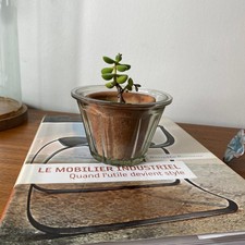 Pot à confiture ancien en verre de forme conique avec facettes ACC-7570