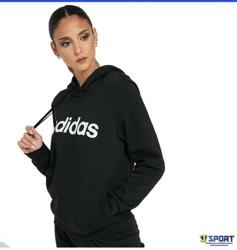 Felpa ADIDAS Donna con Cappuccio Sportiva Essential da Palestra Ginnastica  Nera | eBay