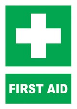 Sign Adhesive Sticker Vinyl Notice First Aid Station First Aid Centre Area