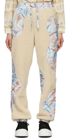HELMSTEDT Pants Medium Multicolor Paisley Print Off-White Suave Lounge Teddy New - Image 2 of 4