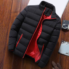 Mens Jacket Padded Coat Quilted Parka Down Bubble Puffer Zipper Winter Warm  NEW