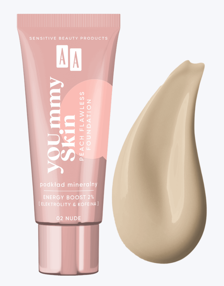 AA Yoummy Skin Peach Flawless Foundation Nude Vegan 30ml