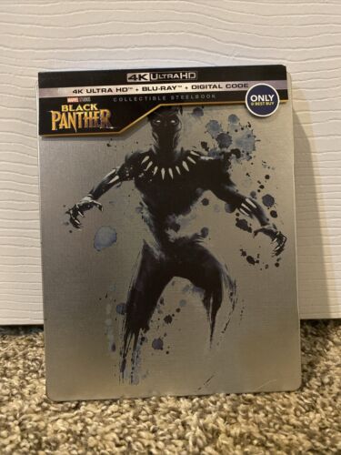 Black Panther (4K Ultra HD & Blu-Ray) STEELBOOK ONLY - Picture 1 of 4