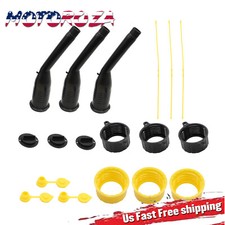 3X Old Style Gas Can Spout Replacement w/Tough Nozzles Screw Collar Vent Caps