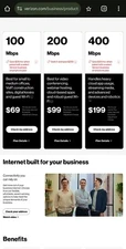Verizon Business Internet Gateway with 100mbps or 200mbps unlimited data plan 
