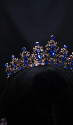 Black blue Tiara, Gothic Wedding Headpiece, Black Queen Tiara, Costume Tiara Black, Purple, Pink and Blue Crown Tiara. Gothic Queen  main image 4