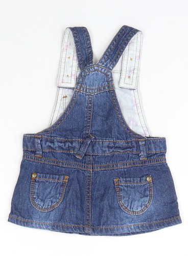 F&F Girls Blue Cotton Blend Dungaree One-Piece Size 0-3M - 第 2/12 張圖片