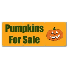 Pumpkins For Sale Halloween 13 Oz Vinyl Banner Sign With Grommets
