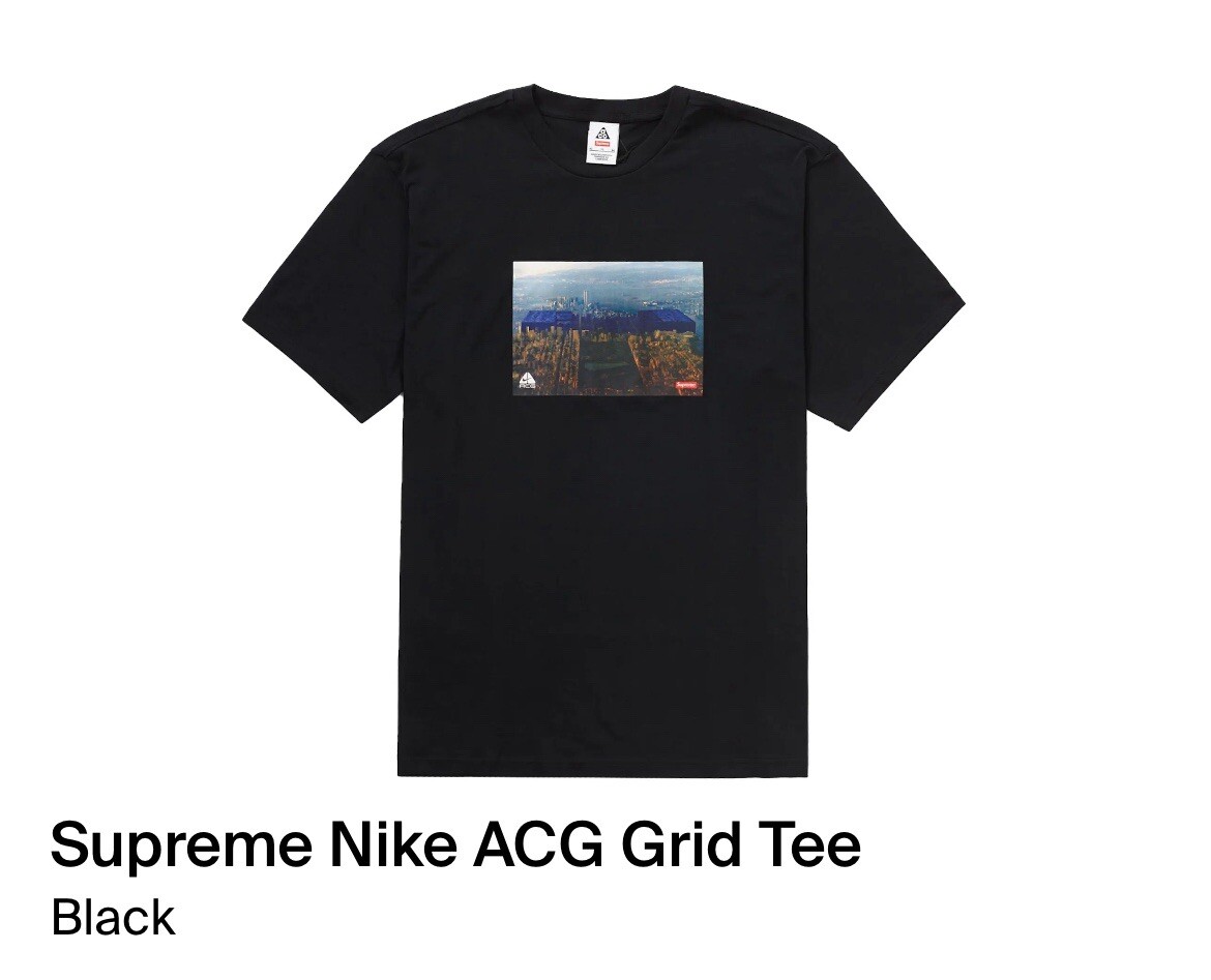 Supreme x Nike ACG Grid T-Shirt (Black) DO6860-010 Size Supreme x Nike ACG Grid T-Shirt (Black) DO6860-010 Size