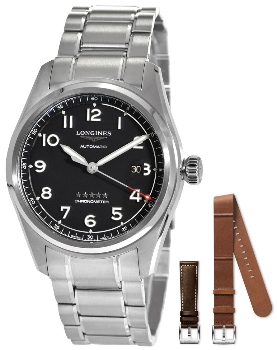 Longines Spirit Automatic Stainless Steel Leather/NATO Mens Watch