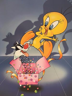 TWEETY IS SURPRISED BY SYLVESTER, AUTHENTIC 2001 POSTER | eBay