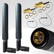 2-Pack Dual Band Antenna WiFi 2.4GHz 5GHz 5.8GHz 8dBi RP-SMA MaleU.FL IPEX MH...