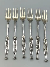 Number 1 by Whiting div. of Gorham set of 6 Seafood/ Cocktail Forks 6.25"
