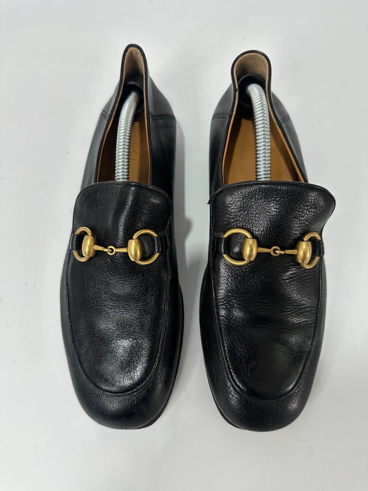 Mocassins mi talons femme Horsebit GUCCI peau de chèvre 37 noir