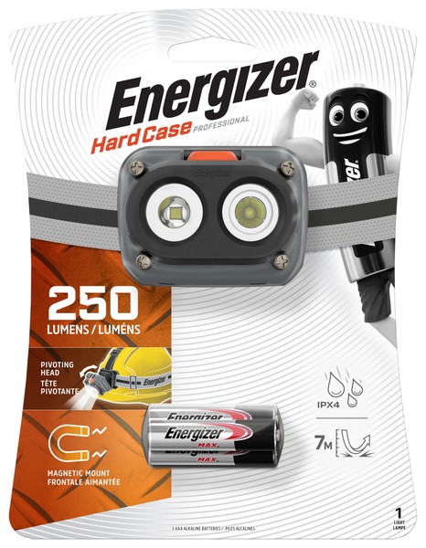 Energizer Pro Hardcase Led Kopflampe/Stirnlampe Bruchsicher Max.250 Lumen-image