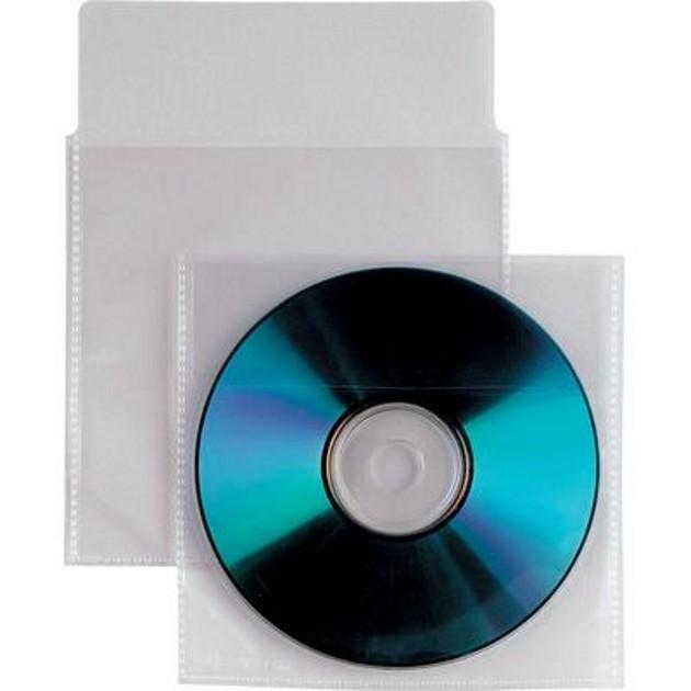 Manhattan Buste Porta CD/DVD in PPL 800 Micron Con Aletta e Biadesivo 100 pz