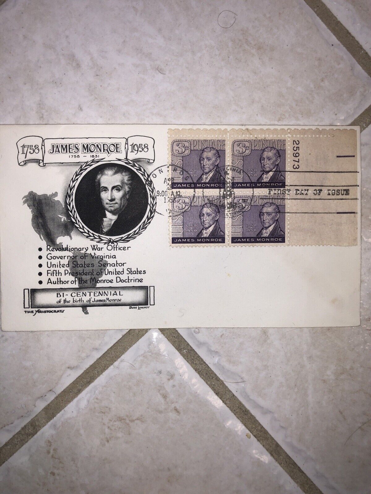 James Monroe 1958 4 3c Envelope Classic Stamps Popular brand