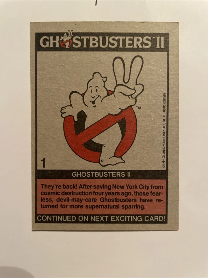 Ghostbusters 1989 Topps Title Card #1 (NM) - Image 4 of 4