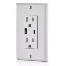 9 Pack - USB-C 3.1A 15A Tamper Resistant Decora Receptacle White UL LISTED