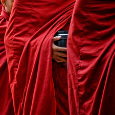 100 Organic Cotton Theravada Buddhist Monk Robe Sivura Maroon/Burgundy