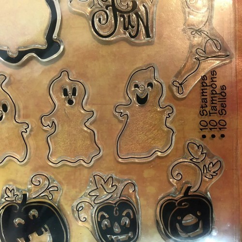 Timbri trasparenti Sizzix 10 pezzi album carte artigianato fotopolimero Halloween divertimento - Foto 4 di 5
