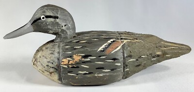 Vintage Duck Decoy 6100 Wood Hand Painted Made in Italy Gray 13