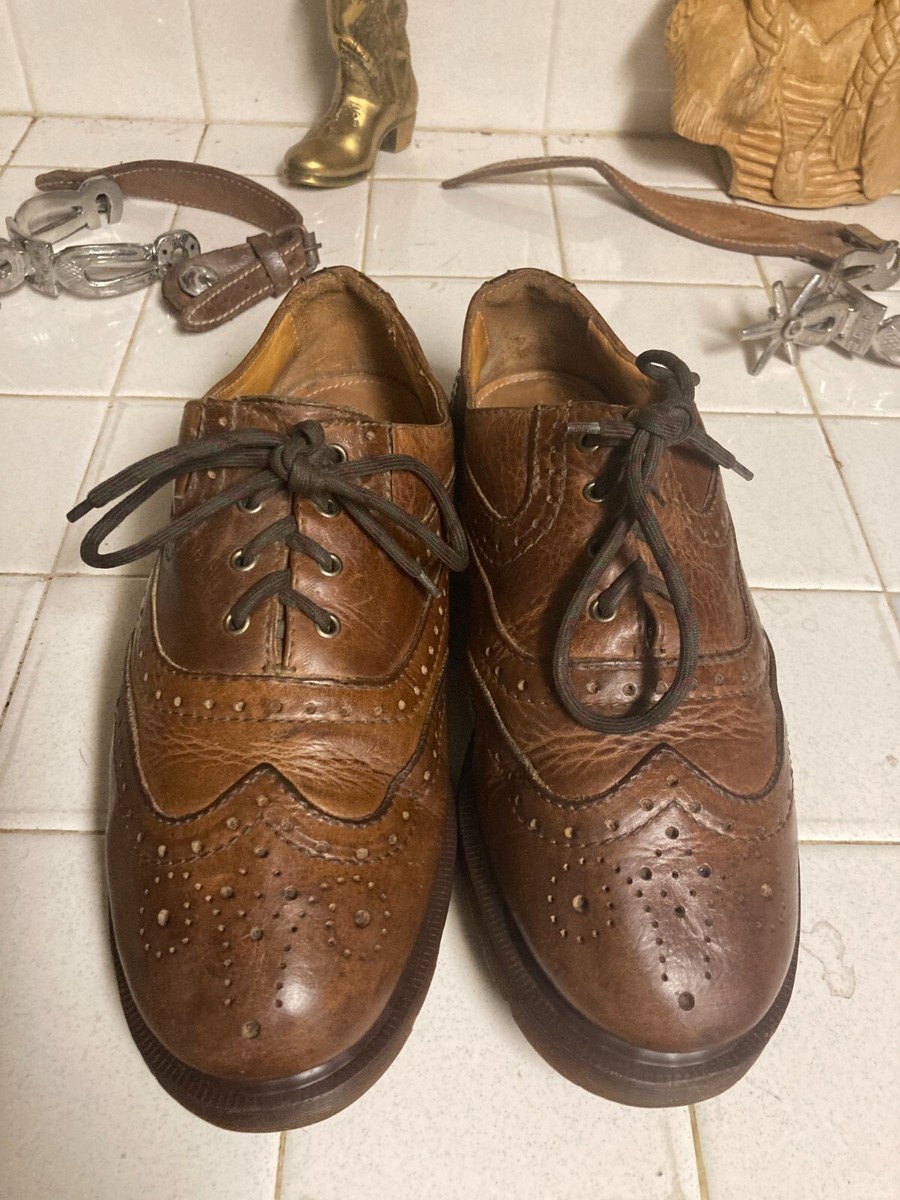靴 Dr.Martens wing tip brown vintage Dr. Martens Wing tip Golden Brown Leather Shoes 7 W Made in