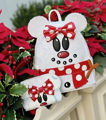 Loungefly Exclusive Disney Snowman Minnie Mouse Sequin  display picture 3
