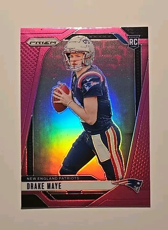 2024 Panini Prizm Drake Maye RC Pink Prizm New England Patriots #329