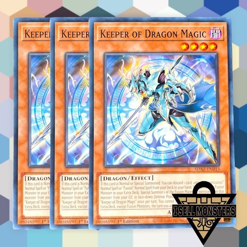 Yugioh! 3x Keeper of Dragon Magic SDAZEN015 Common 1st YuGiOh! FAST