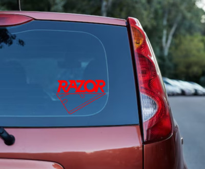 Razor Vinyl Logo Sticker Decal Heavy Metal Band Car Bumper Exciter Dark Angel