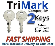 Trimark Keys Camper RV Motorhome Replacement Key Cut to your Code 2001-2240