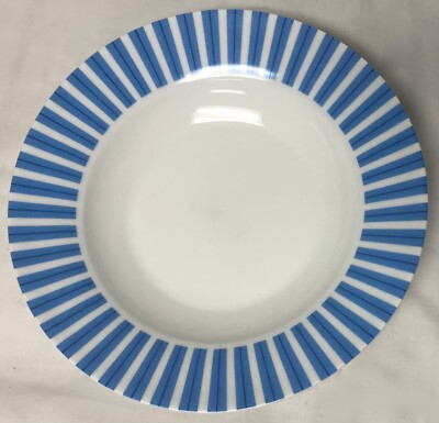 MAXWELL & WILLIAMS CASHMERE SOUP SALAD BOWL RIMMED BLUE ON BRIGHT WHITE 9 1/8''