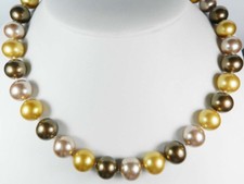 Charming 12mm Multicolor South Sea Shell Pearl Necklace 18''