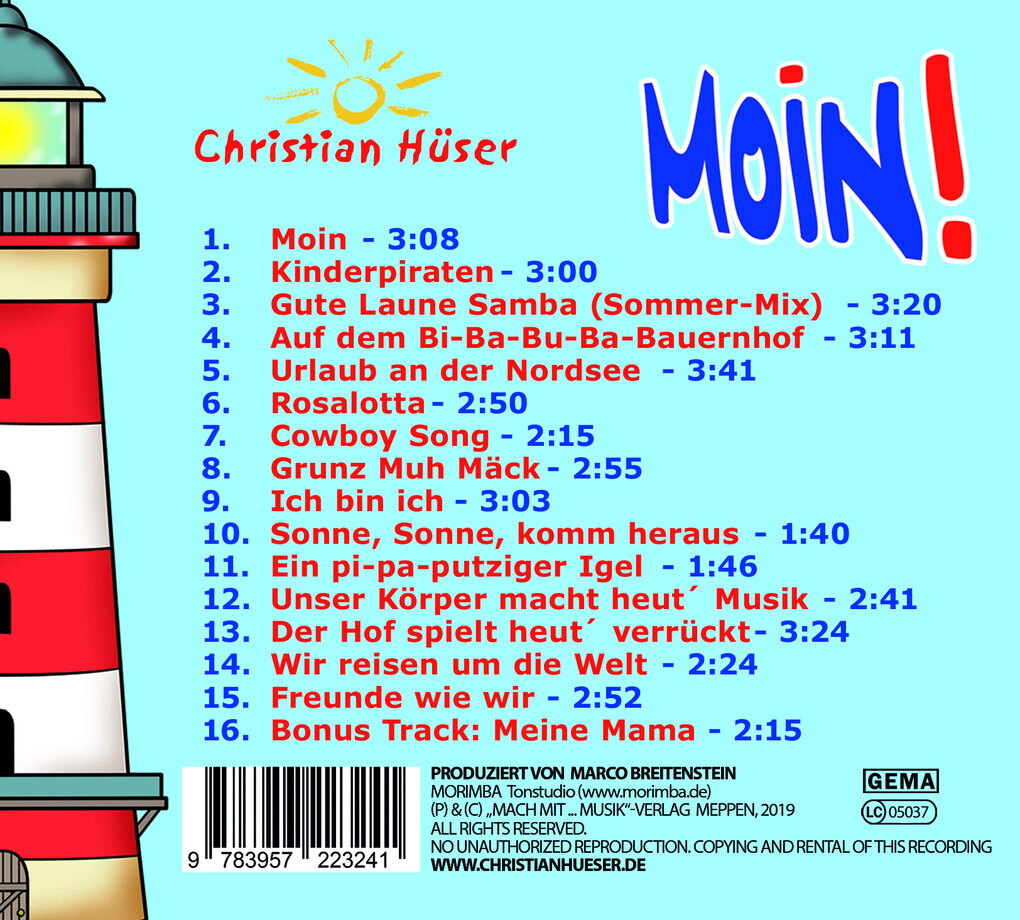 Thumbnail - Moin, 1 Audio-cd | Christian Hüser | 2019 | Deutsch