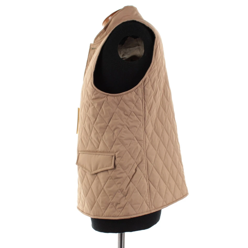 Chaleco acolchado Luciano Barbera nuevo con etiquetas 100 % poliéster talla 54 (XL EE. UU.) en marrón claro Foto 3 de 4