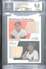 2015 Topps Heritage Clubhouse Collection Dual Relic #CCR-MJ Derek Jeter Maris