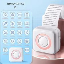 Inkless Mini Pocket Thermal Printer Wireless Photo Maker Machine or Label Paper