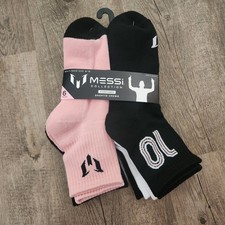 Messi Collection Cushioned Shortie Crew Socks Men's Shoe Size 6-12 New Womens
