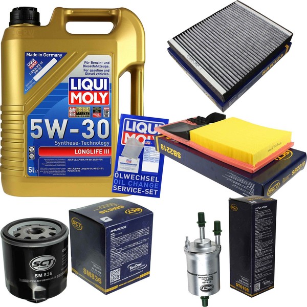 SCT Inspektionspaket 5L Liqui Moly Longlife 5W-30 FüR VW Polo 1.4 Seat Ibiza IV-image