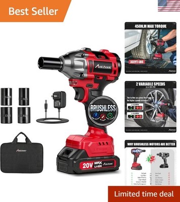 High-Performance 20V Cordless Impact Wrench - 4 Impact Sockets Included