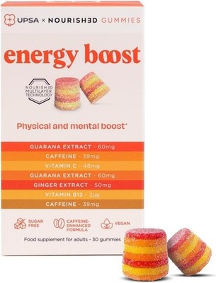 Gummies Energy Support Zuckerfrei Vitamin B12 Koffein Guarana Ingwer 30er Pack