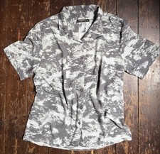 BOLONGARO TREVOR Grey Abstract TIE DYE Print Short Sleeve Viscose BLOUSE XL 16