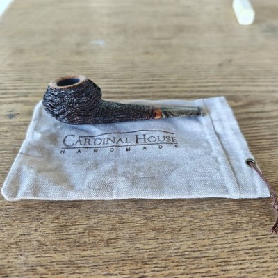Walt Cannoy Cardinal House Munn Partially Rusticated Eskimo Briar Pipe, NEW