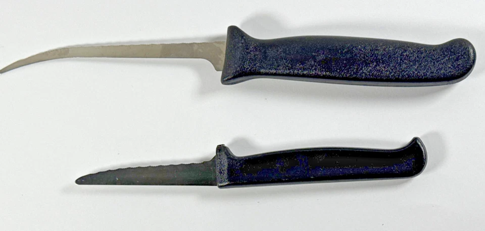 Cuchillo para filete de acero inoxidable vintage Mid Century Ginsu EE. UU. + cuchillo dentado Foto 4 de 4