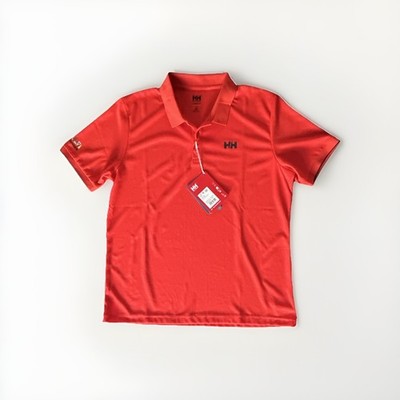 Helly Hansen Men's Red Sailing UPF 50 Polo Shirt XL Short Sleeve Fishing
