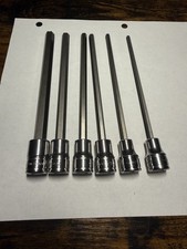 Snap On 6pc 38 Drive Sae Extra Long Hex Allen Socket Set 532-38 206efal