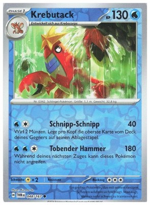 Crawdaunt 048/167 Common Twilight Masquerade Pokemon Reverse Holo Near Mint