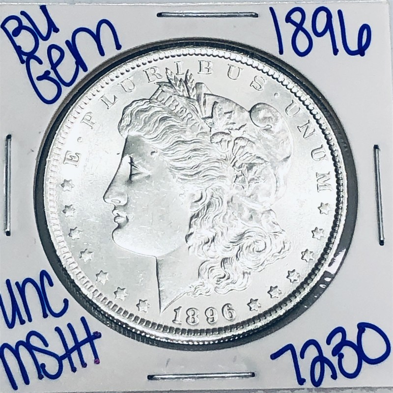 1896 BU UNCIRCULATED MORGAN SILVER DOLLAR AUTHENTIC U.S. MINT FREE SHIPPING 7230