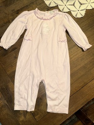 Kissy Kissy Pink Ruffled Pima cotton Bear Romper 9 Months